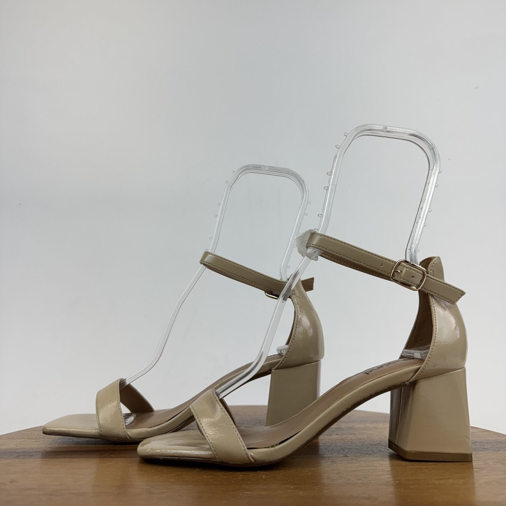 New NWOB Womens Abound Finn Beige Leather Ankle Strap Heel Sandals Size 7 M - Picture 3 of 10